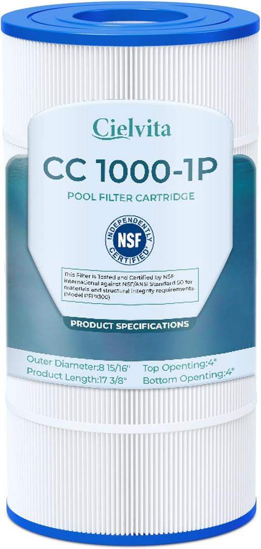 Cielvita PXST100 Pool Filter Cartridge Replacement for Hayward XStream CC1000, 4 oz Media Replaces Pleatco PXST100, Hayward CCX1000RE, Unicel C-8311, Filbur FC-1285, NSF/ANSI 50 Certified, 100 sq.ft