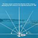 Retevis MA06 VHF Marine Antenna, 3.5dBi Fiberglass Waterproof Boat Antenna, 23 Ft/7 m RG-58 Coaxial Cable with PL-259 Connector Ratchet Mount, for Retevis RA27 RM20 VHF Marine Radio, 43.3Inch