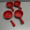 LE TAUCI French Onion Soup Bowls, 15 Ounce Ceramic Soup Bowls with Handles, for Chili, Beef Stew, Oven Microwave Dishwasher Safe, Set of 4, Red