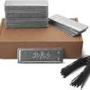 Metal Tags, Aluminum Plant Labels Outdoor Waterproof Plant Markers with 6 Inch Wires, 50 Pack Double-Sided Writable Garden Tags