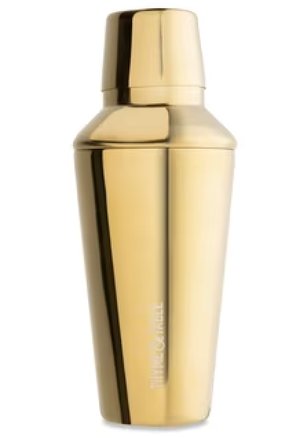Jacent Bar Stainless Steel 16 Oz Gold Tone Cocktail Shaker Brand New Gift