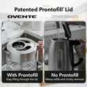 OVENTE Electric Kettle, 1.7L Double Wall Glass Tea Kettle with Stainless Steel Base, Acrylic Handle, 1500W Cordless Fast Boil Borosilicate Water Boiler, Easy Fill Lid & Auto Shut-Off, Silver KG912S