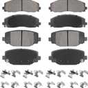 Front & Rear Semi-Metal Brake Pads Set for Chrysler Town & Country 2012-2016, for Dodge Grand Caravan 2012-2020, Journey 2012-2020, for Routan 2012 & 2014 (Only fit with Dual Piston Front Caliper)