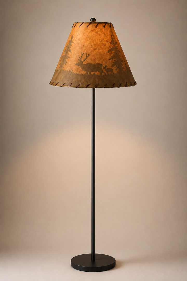 Rustic Oiled Craft Paper Laced Deer Lamp Shade - 18"