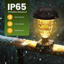 Solar Christmas Fence Lights Outdoor Decor, Waterproof Patio Lights with Warm White Color for Holiday & Halloween Decor, for Fence, Trampoline, Stairs, Yard, Pathway, 4 Pack