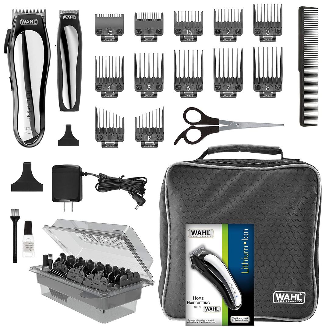WAHL Lithium Pro Cordless Haircut & Touch Up Kit With Case, 23 Pieces