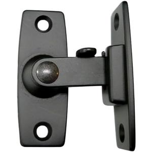 QCAA 2.5" Heavy Forged Solid Brass Door Latch, 90 Degree Right Angle Door Latch Buckle for Doors & Windows, Matte Black, 1 Pack, Made in Taiwan
