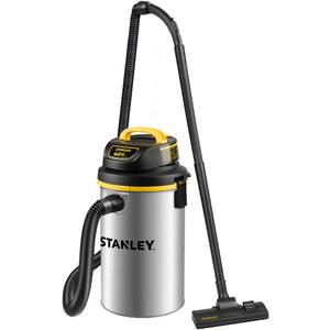 STANLEY Wet/Dry Vacuum SL18133 4.5 Gallon 4 Horsepower Wall-Mounted Hanging Vacuum with 26 Cleaning Range Stainless Steel Tank, Home/Garage/Upholster/Laundry Rooms Vacuum