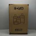 Coolife Luggage 4 Piece Set Suitcase Spinner TSA Lock Softshell lightweight (gray)