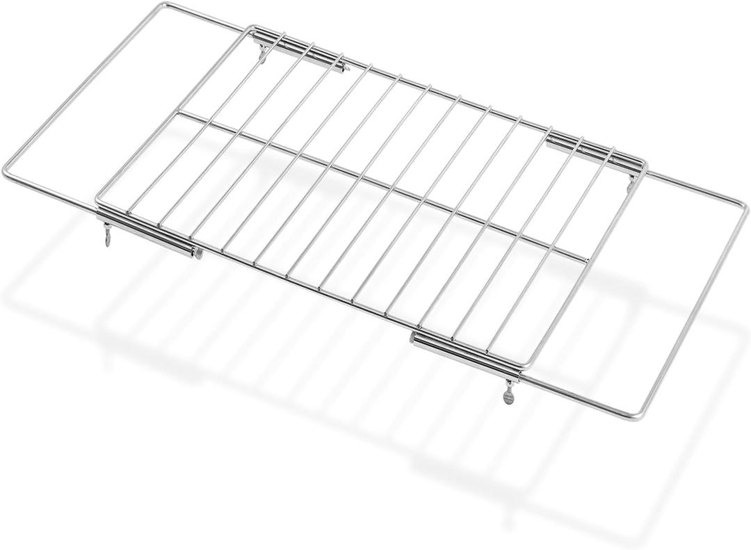 Aiwaiufu Adjustable Extendable Oven Rack, Universal Chrome-Plated Wire Shelf, Expands from 14.5" to 25.5" Wide, Compatible with GE, Whirlpool, Frigidaire, Kenmore, Samsung, LG, Ovens  2 Pack