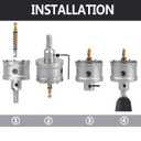 5-1/8 inch / 130mm Carbide Tipped Hole Saw,Metal Steel Hole Saw with a Drill Bit, Hole Cutter for Thick Metal,Stainless Steel,Iron,Sheet Metal and Wood. (130mm (5-1/8 inch))