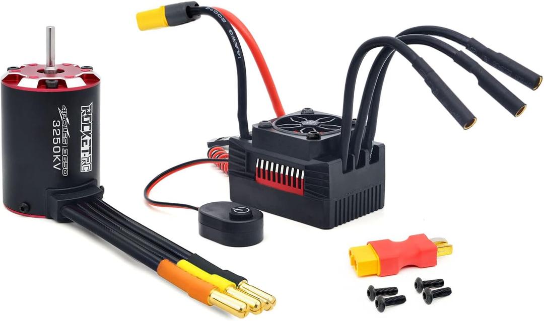 Surpass Hobby 3650 3250KV Brushless Motor and Smart Waterproof 45A ESC Combo for 1/10 RC Off-Road Truck RC CAR