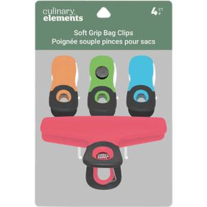 Soft Grip Bag Clips, Assorted Sizes, Assorted Colors, 1-Pack (3 Clips in total)