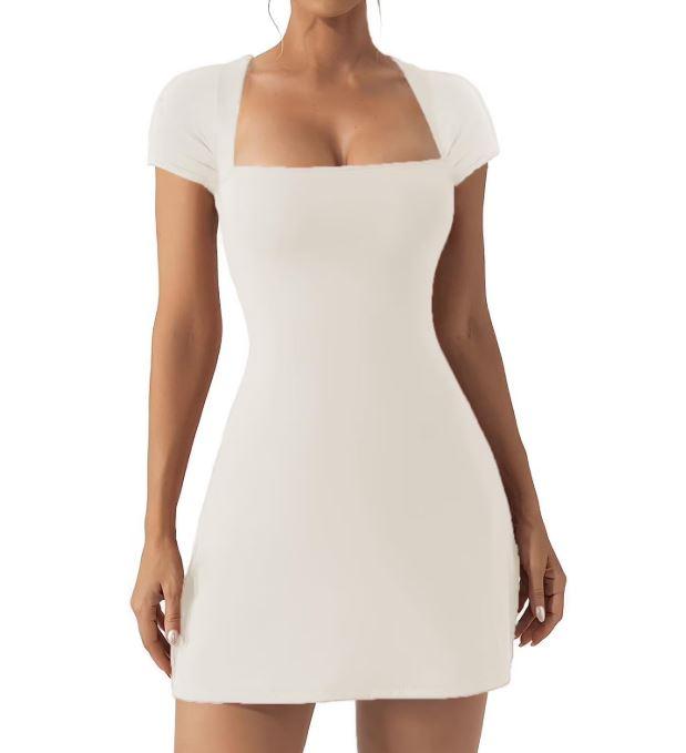 Caracilia Women's Square Neck Tennis Dress, Large