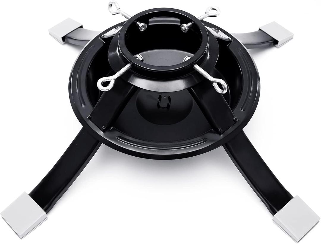 Large Real Christmas Tree Stand for Live Tree,Metal Christmas Tree Base Stand Fits for 2-Inch to 4.8-Inch Trunk,1-Gallon Water Capacity(Size L)