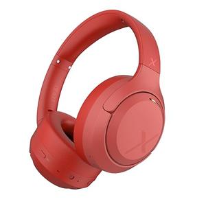 Riwbox Hybrid Active Noise Cancelling Headphones, Wireless Over Ear Bluetooth Headset, 60H Playtime, High-Fidelity, Foldable, Comfort&Immersion for Work/Commuting (Red)