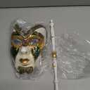 YU FENG Venetian Masquerade Mask Set, Adult Carnival Costume Mask on Stick for Mardi Gras, Masquerade Ball & Party Decor