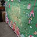 Christmas Candy Garage Door Decoration Merry Christmas Garage Door Banner Cover Peppermint Candy Cane Gingerbread Man Garage Backdrop for Xmas Eve Holiday Outdoor Wall Decor, 7 x 9 ft