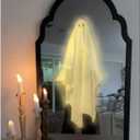 Halloween Hologram Ghost Mirror, Large Spooky Scary Ghosts Haunted Mirror Halloween Decor Indoor, Bedroom Kitchen and Fireplace Decor