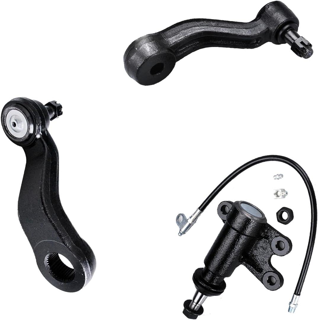 Pitman Arm + Idler Arm + Steering Idler Arm Bracket 3pc K6335 K6447 K6722 for Chevrolet GMC C1500/C1500 Suburban/C2500 Suburban/K1500/K1500 Suburban 1993-1999, C2500/C3500/K2500/K3500 1993-2000
