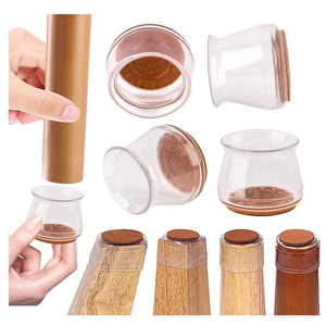 Furniture Pads Silicone Chair Leg Crystal Transparent Chair Feet Pad Cap for Hardwood Floors Furniture Table Legs Cover Pad Table