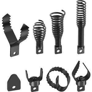 Drain Snake Drill Attachments,8-Piece Drain Cleaner Combination Cutter Heads, Used in 50FT-100FT Electric Drain Snake, Suitable for 5/16-inch to 3/4-inch Drain Snake Cable for 1-4"Pipe