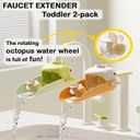 Faucet Extender for Toddlers, Shark3 Adjustable Lengths & Temperature Sensitive, Splash-Proof Kids Sink Extender for Bathroom & Kitchen Sink (Orange, Green)