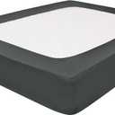 Grey Box Spring Cover Twin XL Size - 100% Cotton Blend Elastic Wrap Around 4 Sides Fits Twin XL Size Beds, Soft, Washable - Bed Skirt Alternative Bed Frame Cover Grey