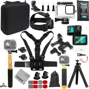 Gurmoir Accessory Kit with Waterproof Case for Go Pro Hero 13 12 11 10 9 Black. Underwater Diving Housing Floating Hand Grip Screen Protector Bundle Pack for GoPro 13 12 11 10 9 Camera(DT13)