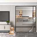 Transparent Thermal Insulated Door Curtain, Reversible Left or Right Side Opening, Magnetic Screen Door, to Keep Warm in Winter, Cool in Summer for Air Conditioner Room, Fits Door Size Up to 72" x 80"