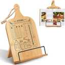 Cookbook Stand for Kitchen Counter Bamboo Recipe Book Holder with Conversion Chart Adjustable Non Slip Cookbook Holder Kitchen Gifts for Women Gifts for Housewarming Christmas Retirement Wedding