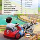 ELEMARA Kids Bumper Car with Big Wheel, 12V Toddler Bumper Cars with Remote, 2.2 Mph Max, Baby Bumping Toy Car with DIY Stickers,360 Degree-Spin, Bluetooth, Music,LED Lights, Deep Red, 27 inches x 21.3 inches x 18.3 inches