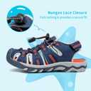 DREAM PAIRS Boys Girls Summer Outdoor Athletic Sport Sandals Walking Hiking Hook and Loop Adjustable Multicolor for Toddler/Little/Big Kids (Gray, S)