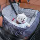 Dog Car Seat for Small Dogs,Washable Pet Booster Car Seats with Clip-On Safty Leash, Comfy Deluxe Plush Carseat with Storage Pockets, Puppy Car Travel Carrier Bed for Dogs Under 25 lbs, Grey