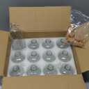 12 Pack 6oz Glass Bottles with Cork Stoppers, 200ml Clear Glass Liquor Bottles for Vanilla Extract, Infusions, Homemade Spirits, Wedding Favors & DIY Crafts (Clear Single Pattern)