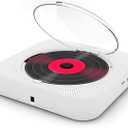 Portable CD Player Built-in Speaker Stereo CD Players with Double 3.5mm Headphones Jack LED Screen Wall Mountable CD Music Player with IR Remote Control Supports CD/BT/FM/TF Card/AUX