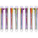 Hicarer 16 Pack 0.5mm 8-in-1 Multicolor Pens 8 Colors Retractable Ballpoint Pens Transparent Barrel Ballpoint Pen for Office School Supplies Gift