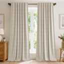 NICETOWN 100% Blackout Plaid Curtains 84 inches Long for Bedroom, Rod Pocket & Back Tab Brighton Windowpane Pattern Window Treatments for Living Room, Taupe, W52 x L84, 2 Panels