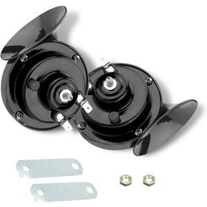 2 PCS Car Modified Air Snail Horn Kit, 3.35" x 3.54" 12V ABS Grille Base Insert Tentacle Stereo Effect Waterproof Horn, Safety Travel Accessories for Cars, Motorcycles, Trucks (Black)