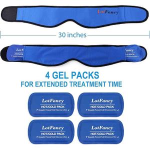 LotFancy Gel Ice Pack with Wrap, Reusable Hot Cold Pack for Therapy, Pain Relief for TMJ, Wisdom Teeth, Face, Head, Chin Jaw Oral and Facial Surgery, Dental Implants
