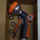 Water Hose Nozzle Heavy Duty with 8 Spray Patterns, Water Hose Sprayer Nozzle with Water Flow Thumb Control, Labor-saving Buckle & Front Trigger, for Watering Plants, Washing Cars & Pets