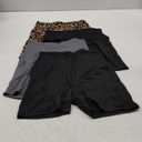 FULLSOFT 4 Pack Biker Shorts for Women with Pockets  5" High Waisted Tummy Control Workout Yoga Running Gym Tennis Shorts (Large-X-Large, 3-4 Pack Black/Black/Grey/Leopard)