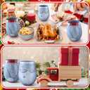 4 Pcs 20 oz Christmas Stemless Wine Glasses Gnome Holiday Wine Glasses Hand Painted Santa Gnome Design Festive Drinkware Mug Cup Gifts Hold Hot Cold Beverages for Xmas Winter Party