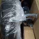 Round Rolling Stools PU Leather Seat Height Adjustable Swivel Stool with Wheels Black