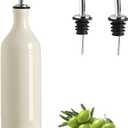 Sweejar Large Ceramic Olive Oil Dispenser Bottle, Opaque Oil Cruet Protects to Reduce Oxidation, Suitable for Storage Vinegar, Soy Sauce & Other Liquids, Pack of 1, 24 Fl Oz (Beige)