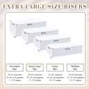 Leinuosen 4 Pcs Extra Large Acrylic Buffet Risers for Food Display Stands Box, 20.7" 19.7" 18.7" 17.7" Rectangle Catering Supplies for Weeding Dessert Table Brunch Setup Decor, Hollow Bottom(White)