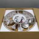 LEDIARY Caged Ceiling Fans with Lights, White Flush Mount Ceiling Fan with Remote, Small Low Profile Bladeless Ceiling Fan Light Fixture for Bedroom, Kitchen, Dining Room-White Gold Color (Medium)