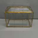 Glass Card Box with Slot, Small Gold Clear Card Box for Wedding Receptions - Home Birthdays Party Geometric Decorative, 9.84" x 5.9" x 8.27" (Glod)