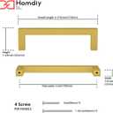 Homdiy 6 Pack 4 Inch Gold Handles for Cabinets Kitchen Cabinet Handles Brushed Brass Cabinet Pulls Gold Hardware for Cabinets Stainless Steel Modern Hardware