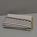 AmazerBath Boho Shower Curtain, Modern Farmhouse Shower Curtain Set with Tassels, Rustic Faux Linen Black Striped Shower Curtain with Hooks, Light Tan Toned, 72x72 Inches